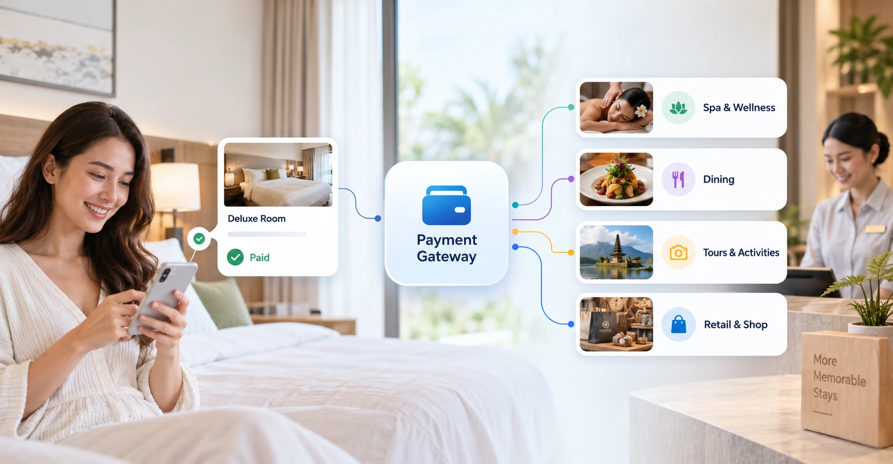 Connect payments with additional guest services